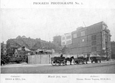Dickins and Jones in the progress of being built in London, 1921