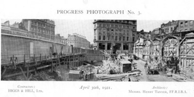 Dickins and Jones in the progress of being built in London, 1921