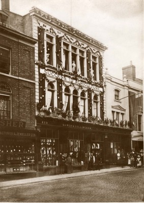 Shop front at Mawer & Collingham, Ltd., Lincoln, c.1900s.